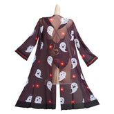 Women Genshin Impact Hutao Cosplay One Piece V Neck Bathing Suit Swimsuit with Sheer Kimono Cardigan Cover Up - INSWEAR